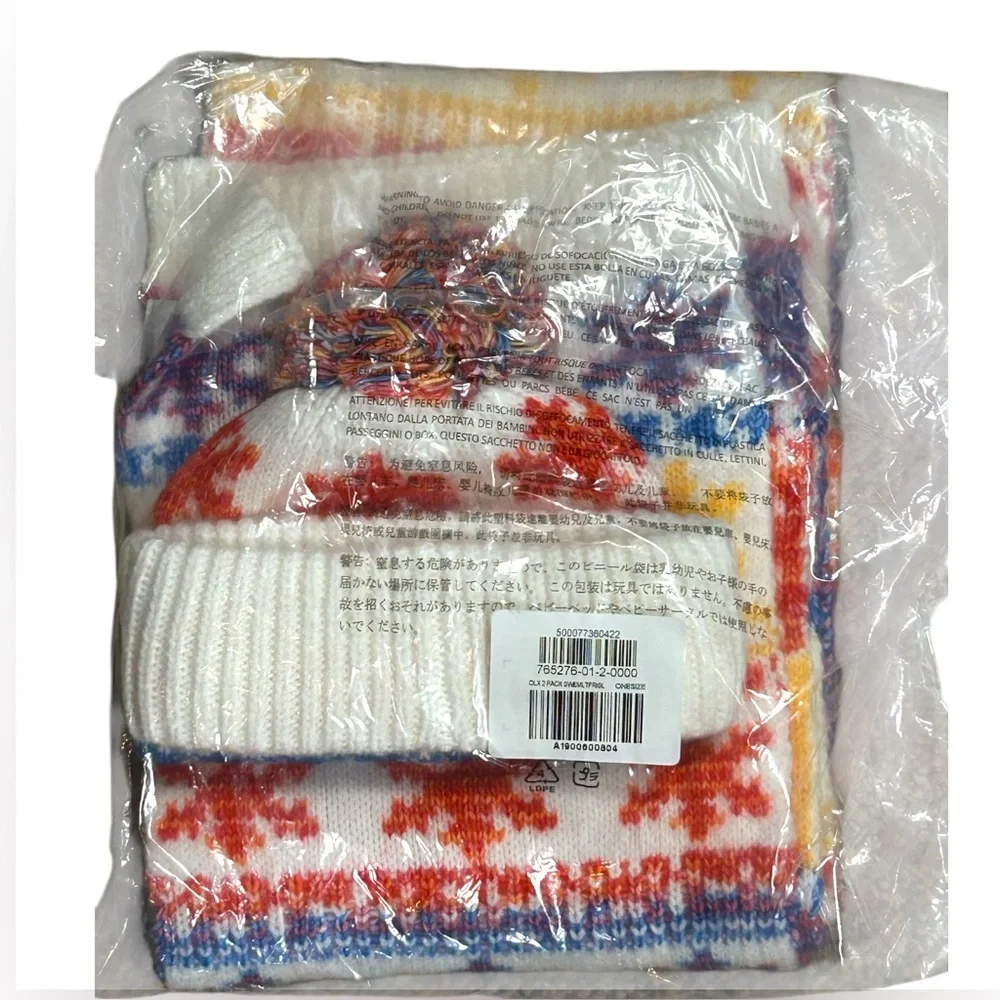 Old Navy Fair Isle  Colorful Knit Scarf and Hat Set